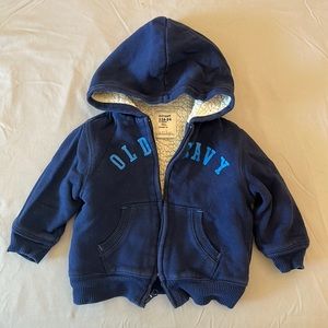 Boys Old Navy Fleece Zip Up Hoodie Size 18-24m
